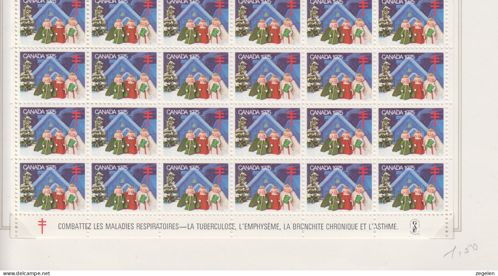 Canada Volledig Vel Kerstvignetten Jaar 1975  3 Scans - Other & Unclassified