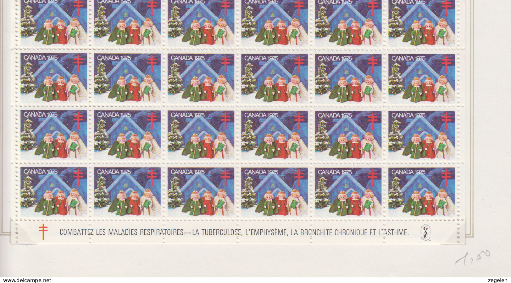 Canada Volledig Vel Kerstvignetten Jaar 1975  3 Scans - Andere & Zonder Classificatie