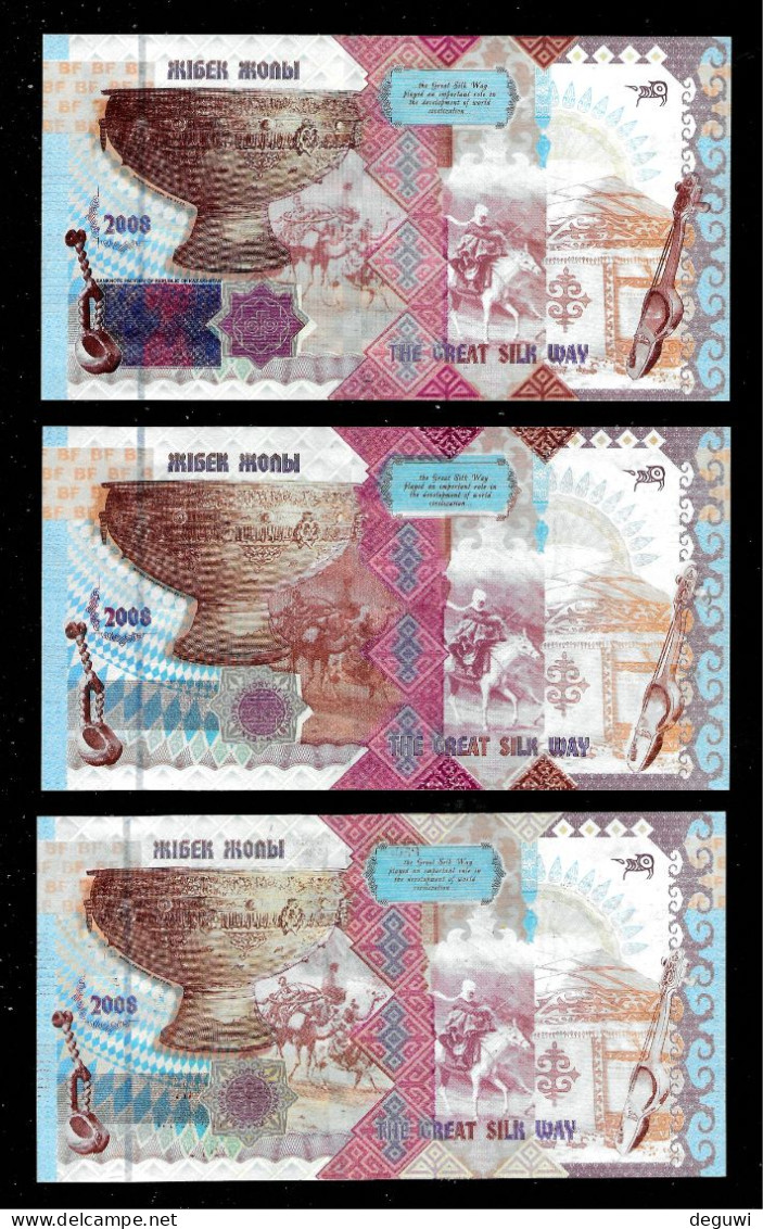 3 Diff. Test Notes LOUISENTHAL 2008 From Kasachstan, UNC, CV = 45 $, 3 Colours - Kazakhstan