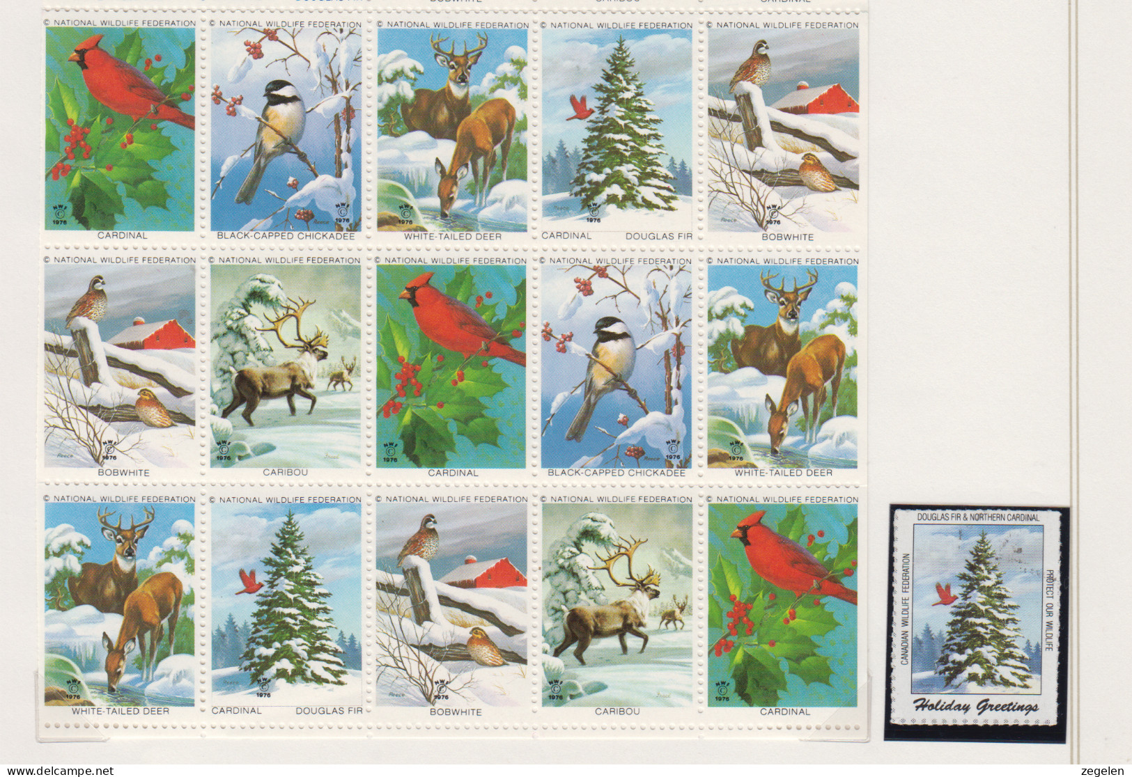 Canada  Volledig Vel Kerstvignetten Ten Voordele Van De Natuur 2 Scans - Other & Unclassified