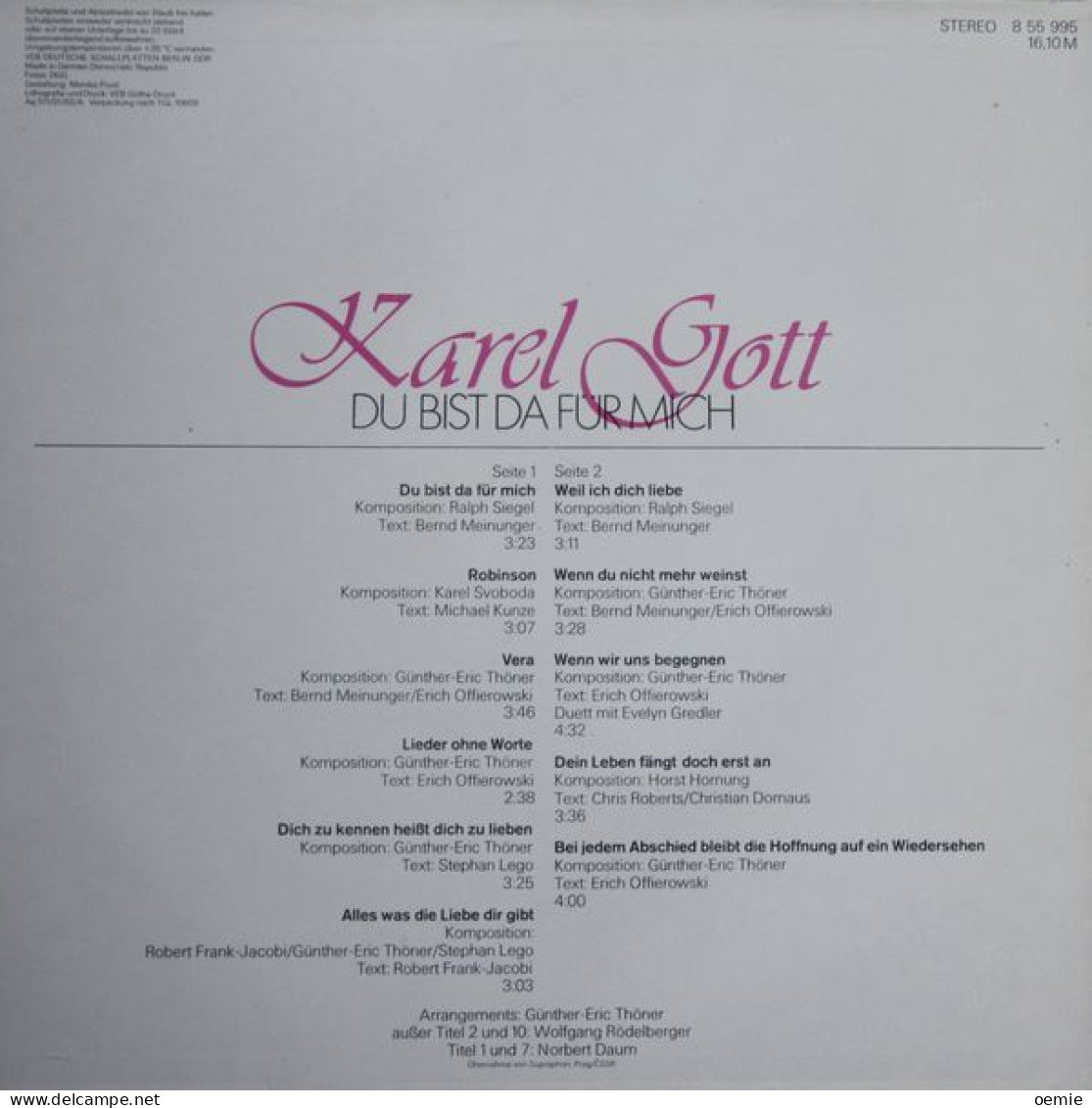 KAREL GOTT  /  DU BIST DA FUR MICH - Other - German Music