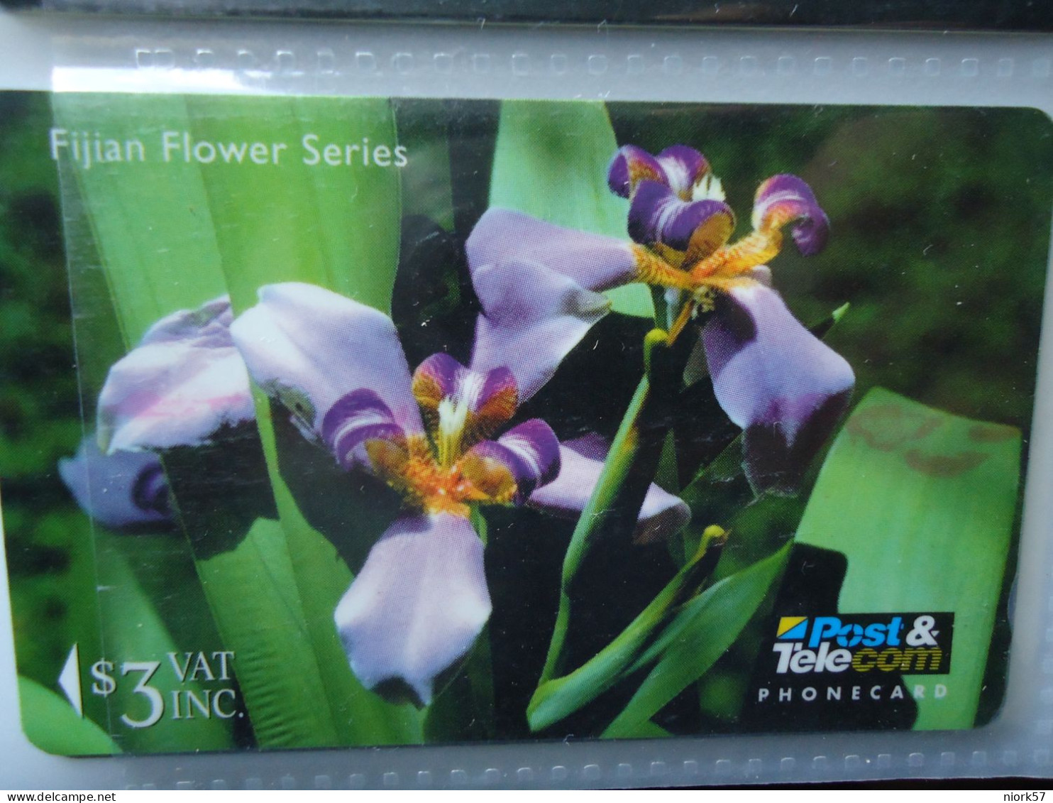 FIJI USED CARDS FLOWERS ORCHIDS - Fidji