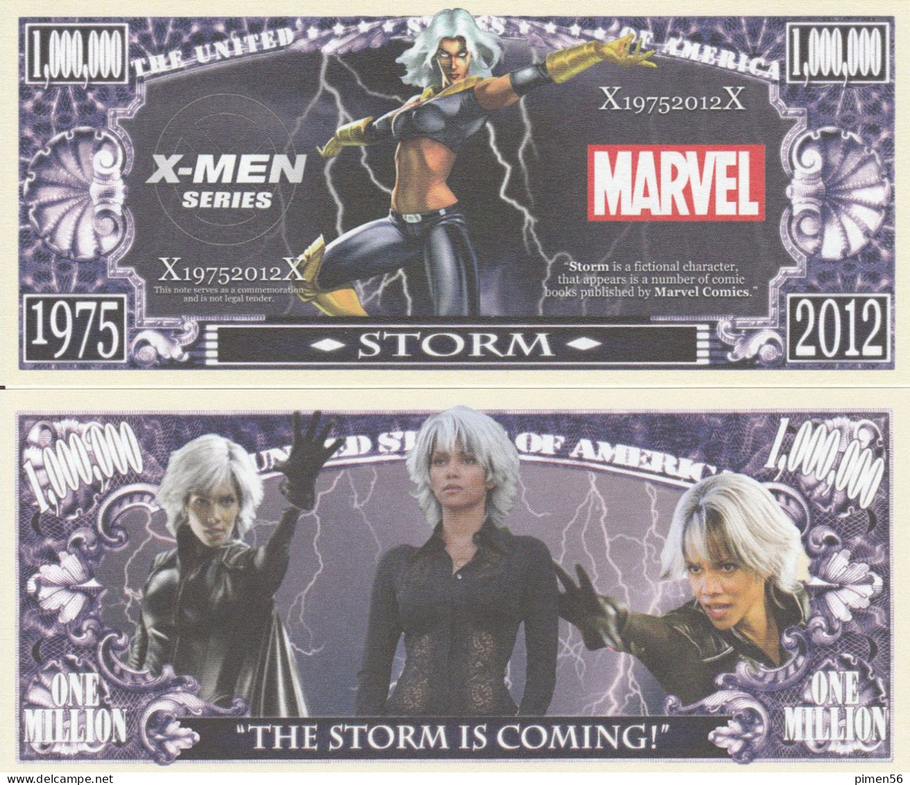 USA - FANTASY NOTE - STORM -  UNC / SERIES  X - MEN  MARVEL - Autres & Non Classés