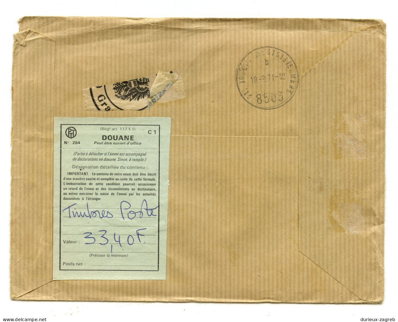 Monaco Letter Cover Posted Registered 1971 To Austria B230510 - Brieven En Documenten