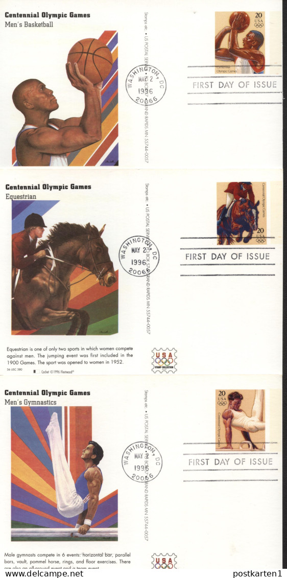 UX242-261 OLYMPIC GAMES 20 postal cards FDC Fleetwood 1996