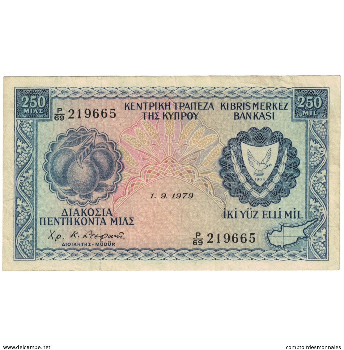 Billet, Chypre, 250 Mils, 1979, 1979-06-01, KM:41c, TTB - Chypre