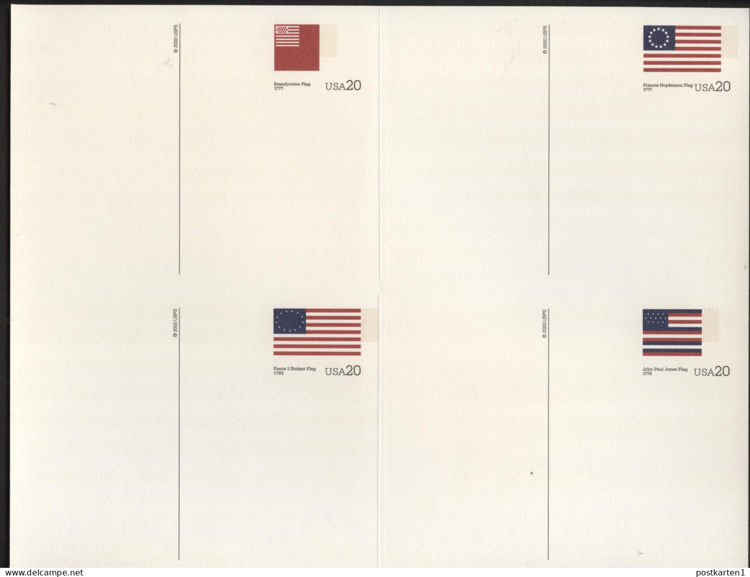 UX320a-36a Postal Cards 5 Sheetlets Of Four STARS AND STRIPES 2000 Cat.$38.00 - 1981-00