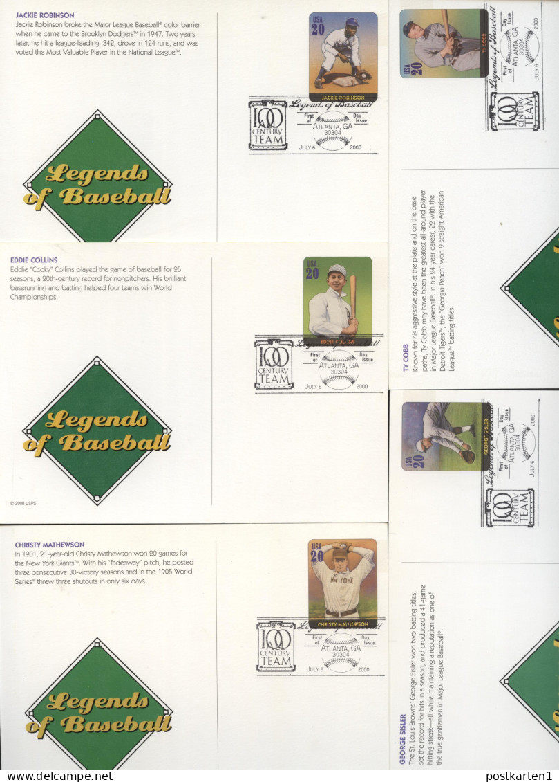 UX337-56 Postal Cards BASEBALL FDC 2000 - 1981-00