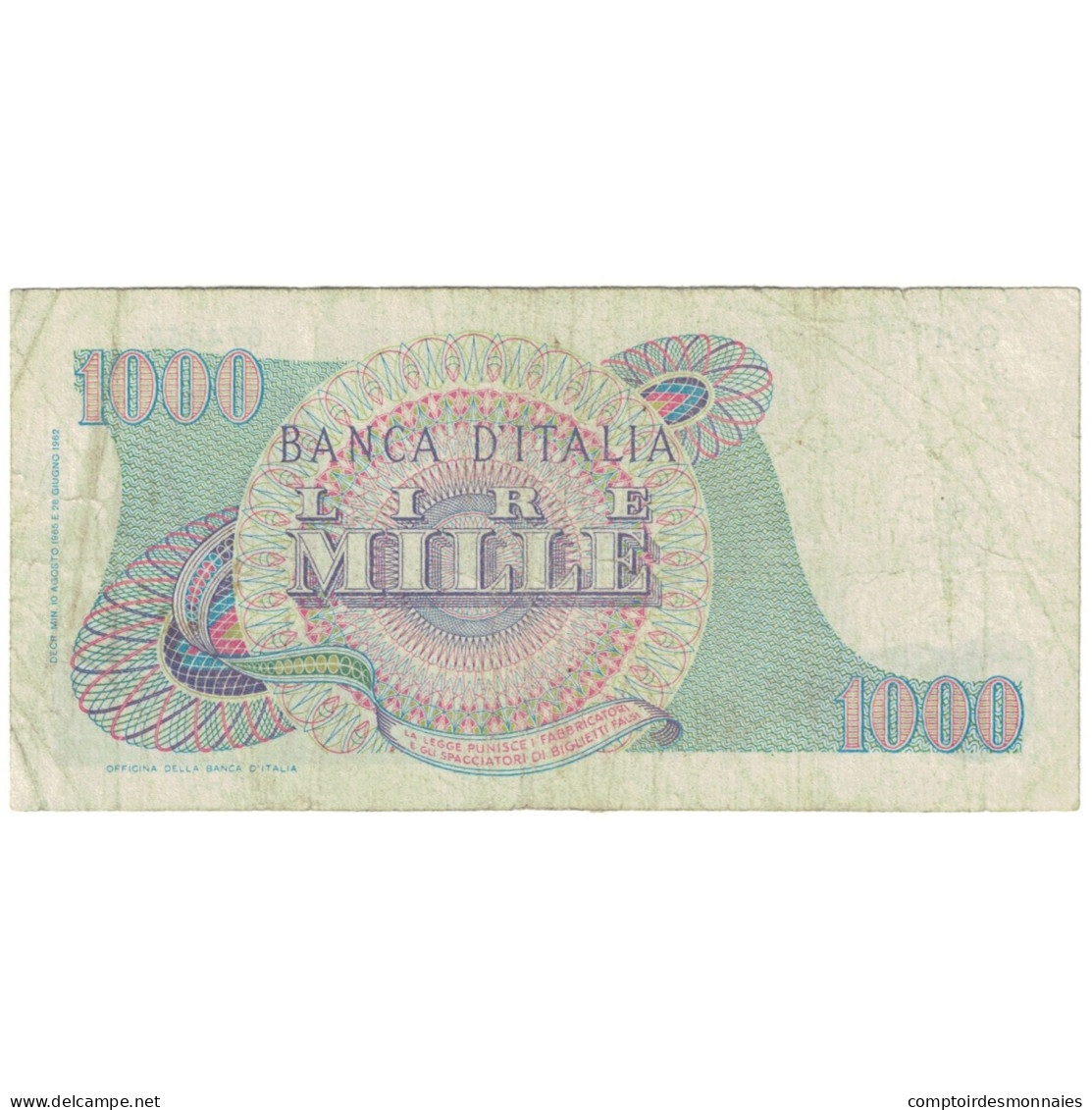 Billet, Italie, 1000 Lire, 1962-1968, 1965-08-10, KM:96d, TB - 1000 Lire