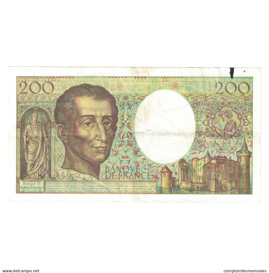 France, 200 Francs, Montesquieu, 1994, P.158310467, TB+, Fayette:70/2.1, KM:155f - 200 F 1981-1994 ''Montesquieu''