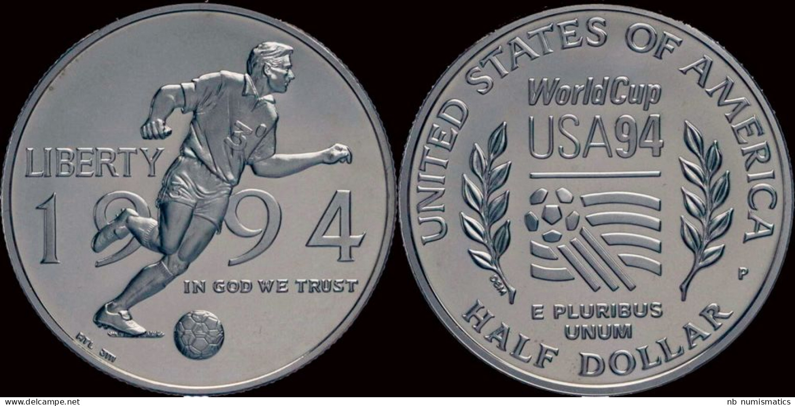 USA 1/2 Dollar 1994- Worldcup USA 1994- Football-UNC - 1964-…: Kennedy
