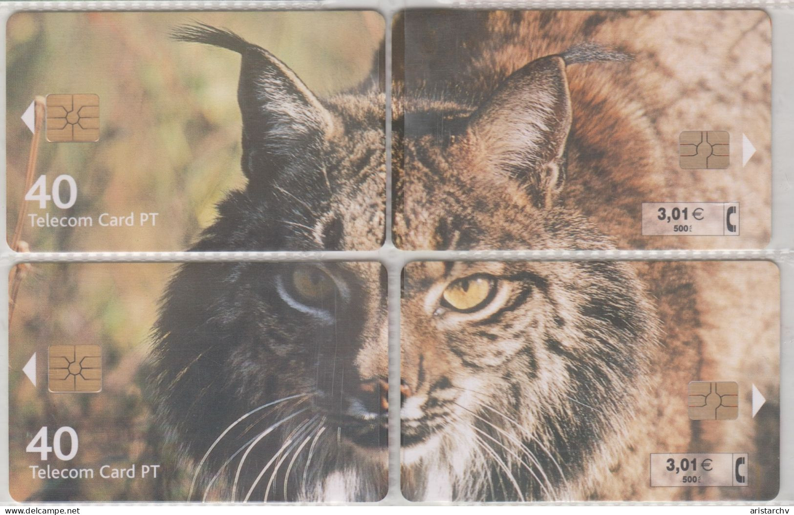 PORTUGAL SPAIN 2001 IBERIAN LYNX PUZZLE OF 4 CARDS - Dschungel