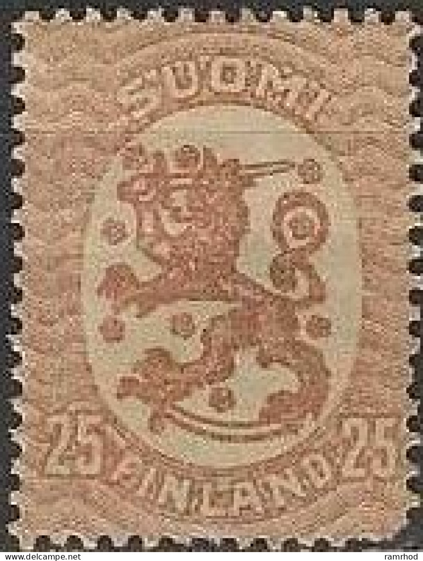 FINLAND 1917 Lion - 25p. - Brown MH - Ungebraucht