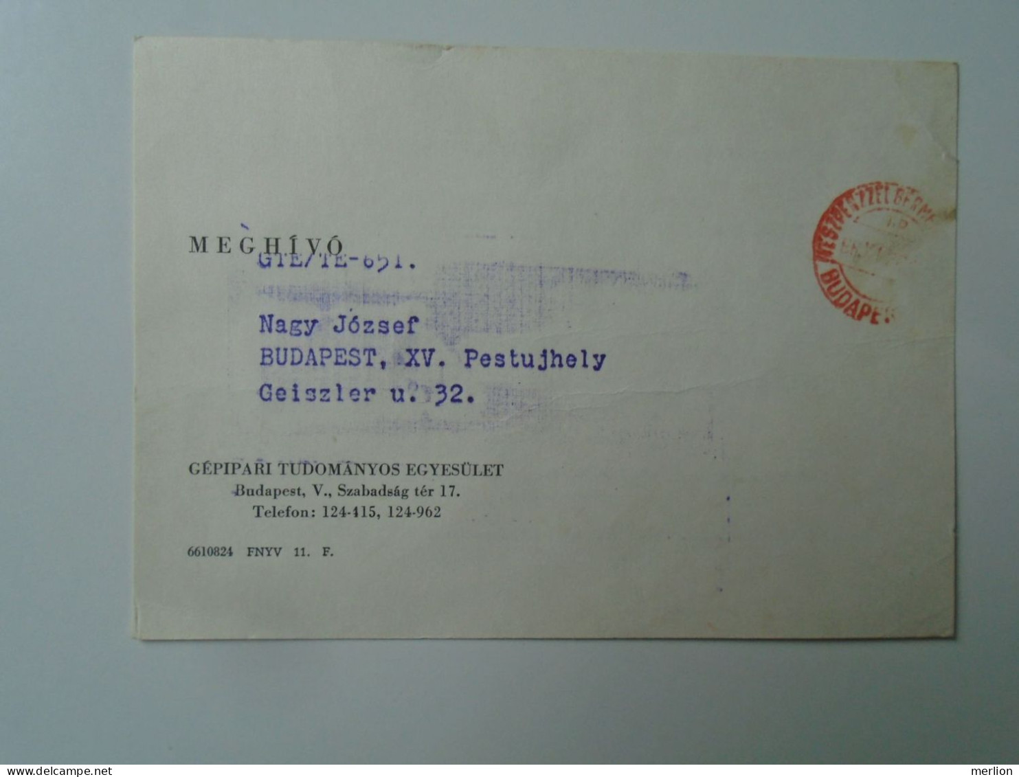 ZA447.13 Hungary ATM / EMA - Freistempel - Red Meter  1966  Invitation   Maschinenfabrik Schwarzenbek Hamburg -Budapest - Timbres De Distributeurs [ATM]