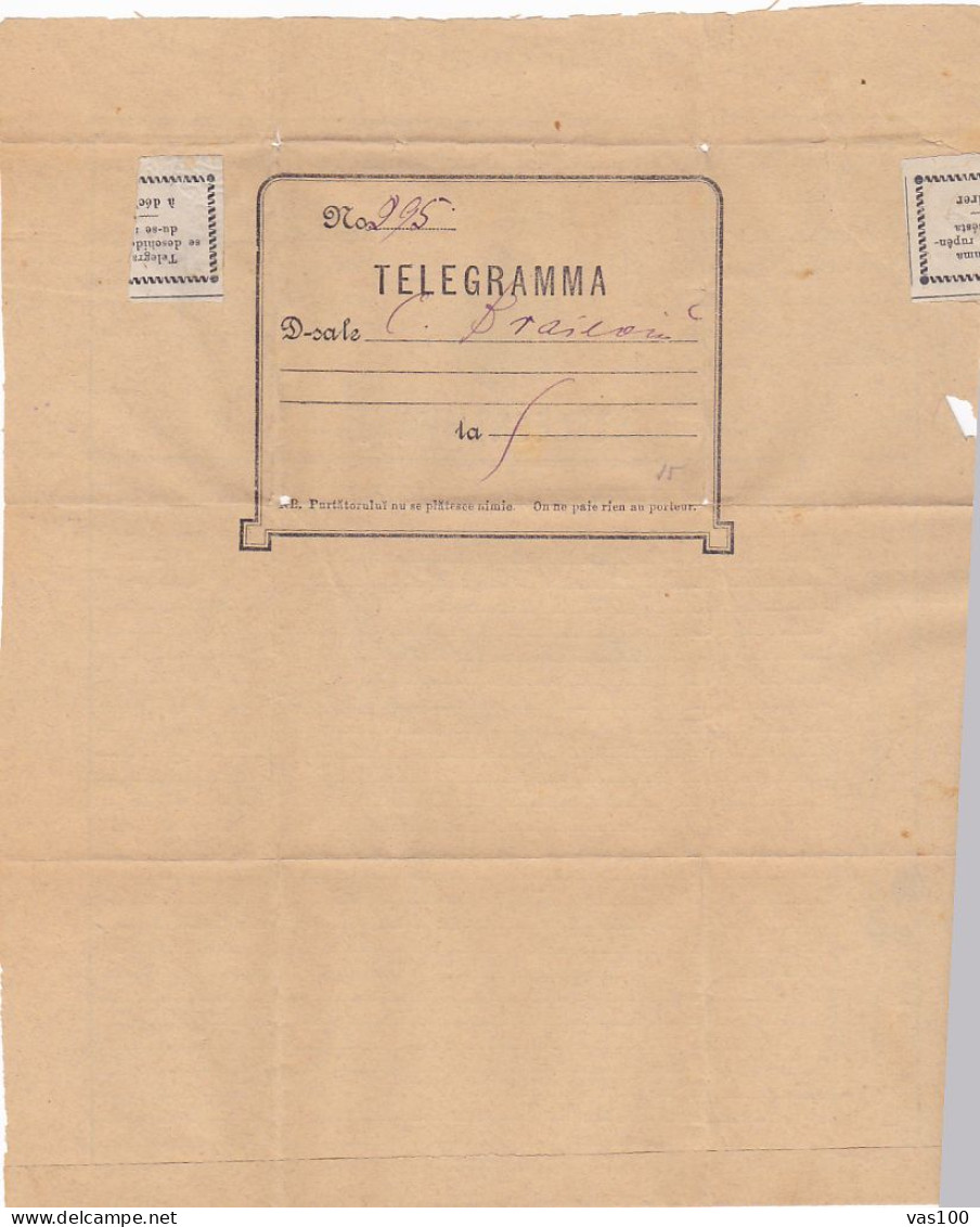 TELEGRAPH, TELEGRAME SENT FROM BISTRITA, ABOUT 1890, ROMANIA - Telegrafi