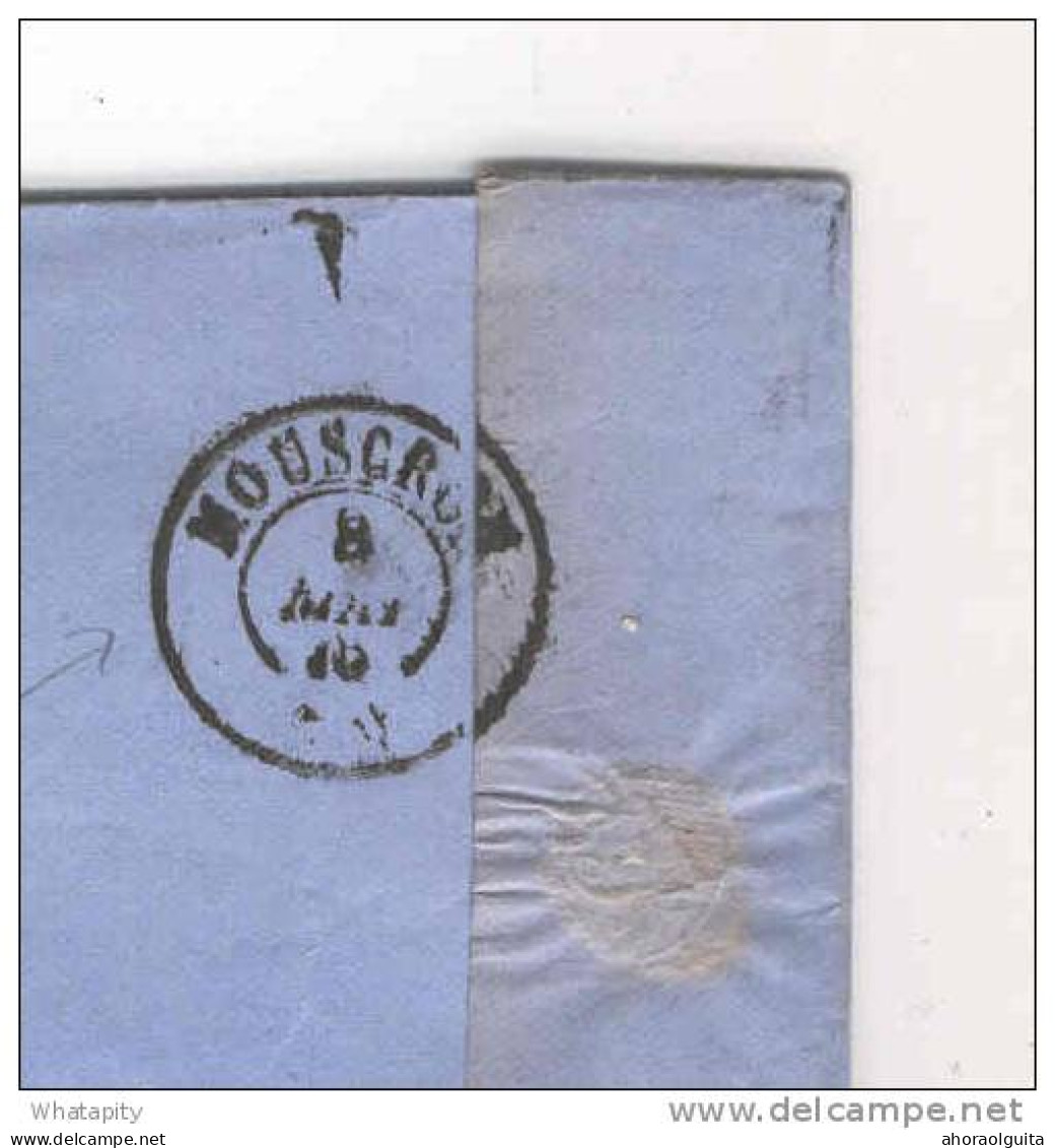 Lettre TP 33 LOKEREN 1875  Vers LILLE - RARE Cachet De Passage MOUSCRON  --  B4/085 - Transit Offices