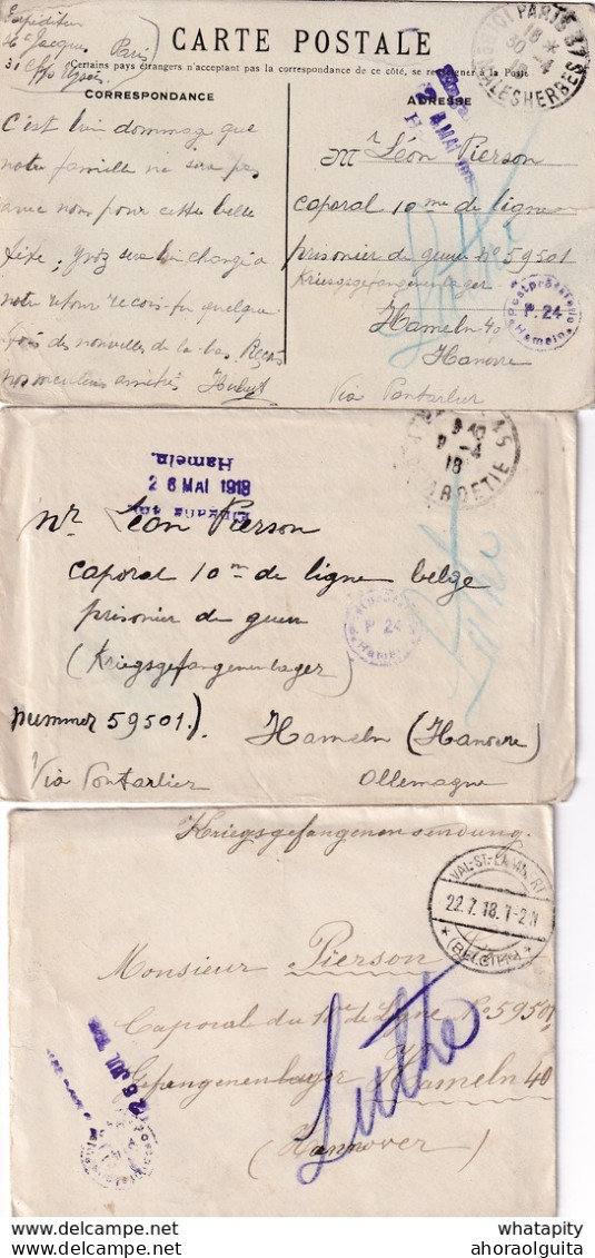 DDW783 - Petite Archive De 26 Lettres/cartes Vers Le Caporal Pierson , Prisonnier En Allemagne (fin 1914 - Fin 1918). - Prisoners