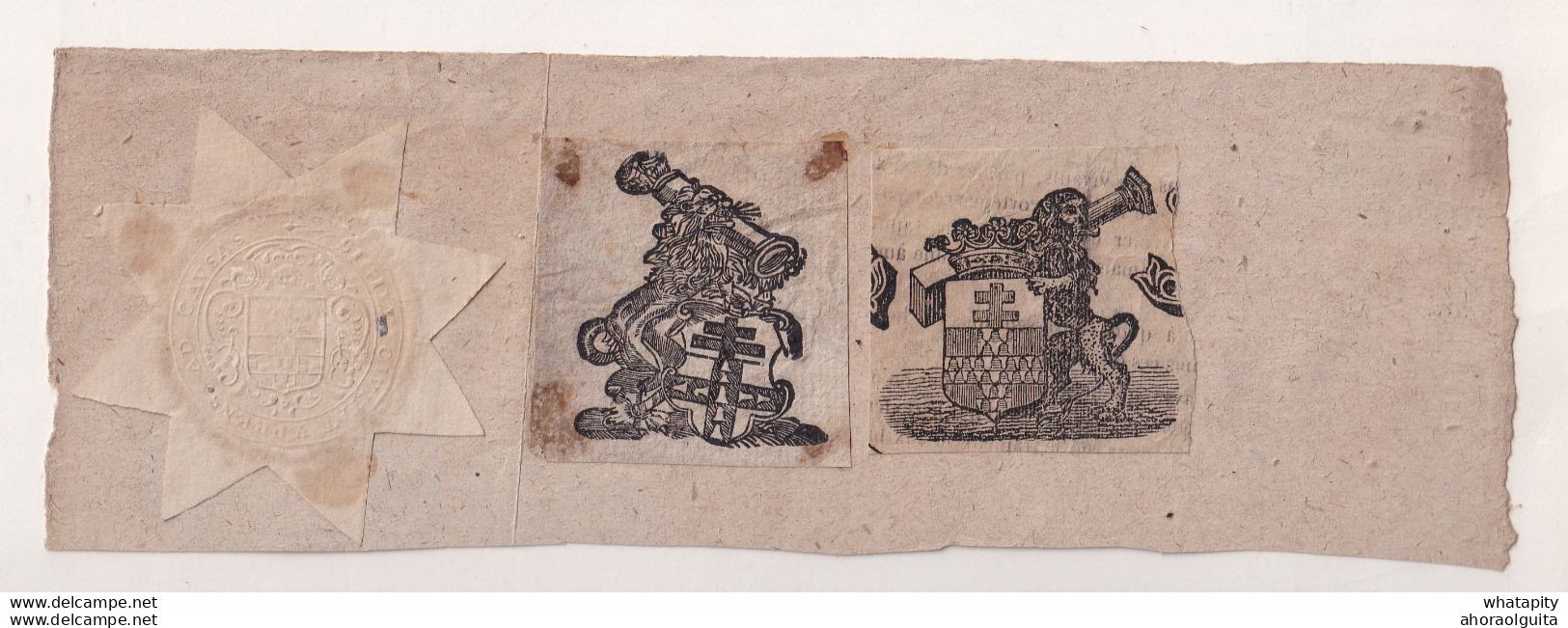 DDCC 422 - Ville D'YPRES -2 Gravures Et Un Sceau à Sec Avec Armoirie Et Texte Latin "Sigill. Civitat. Yprens. Ad Causas" - 1714-1794 (Oesterreichische Niederlande)