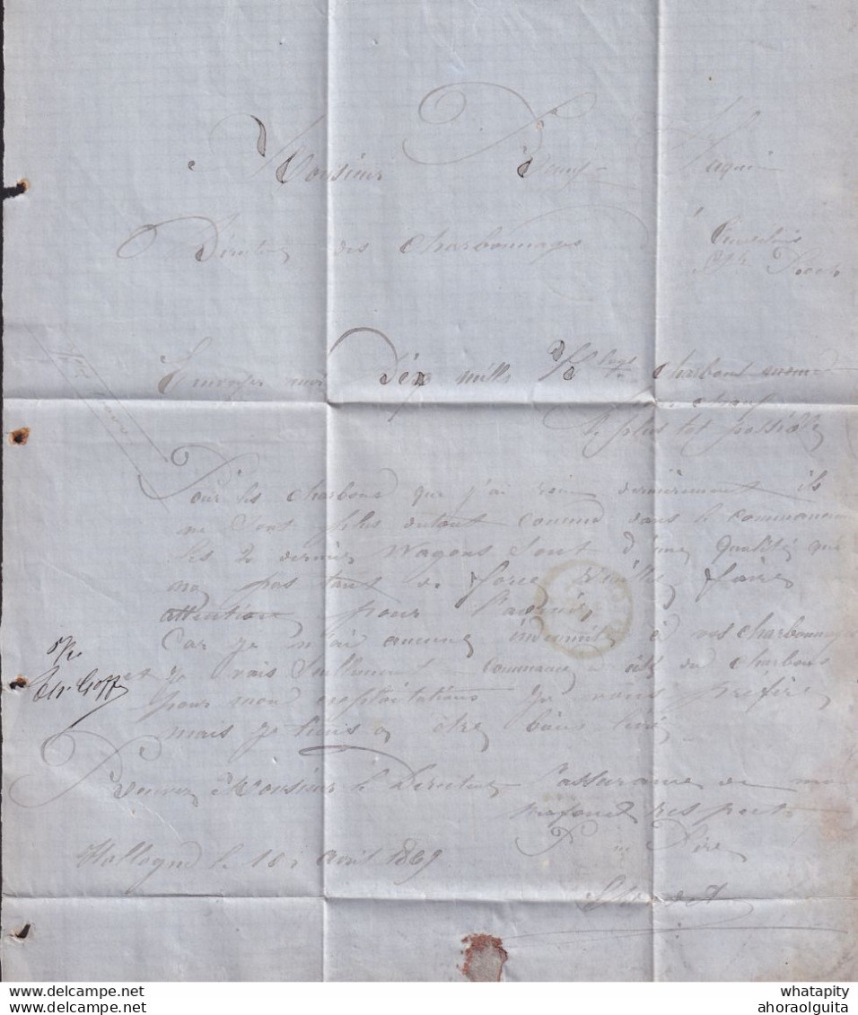 DDBB 568 - Lettre TP 18 Points 237 MARCHE 1869 Vers AUVELAIS - Origine Manuscrite HOLLOGNE - 1865-1866 Linksprofil