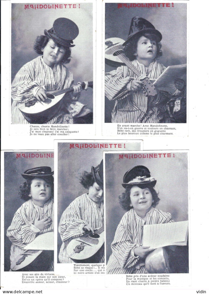 FANTAISIE MANDOLINETTE Série De 5 Cartes - Collections & Lots