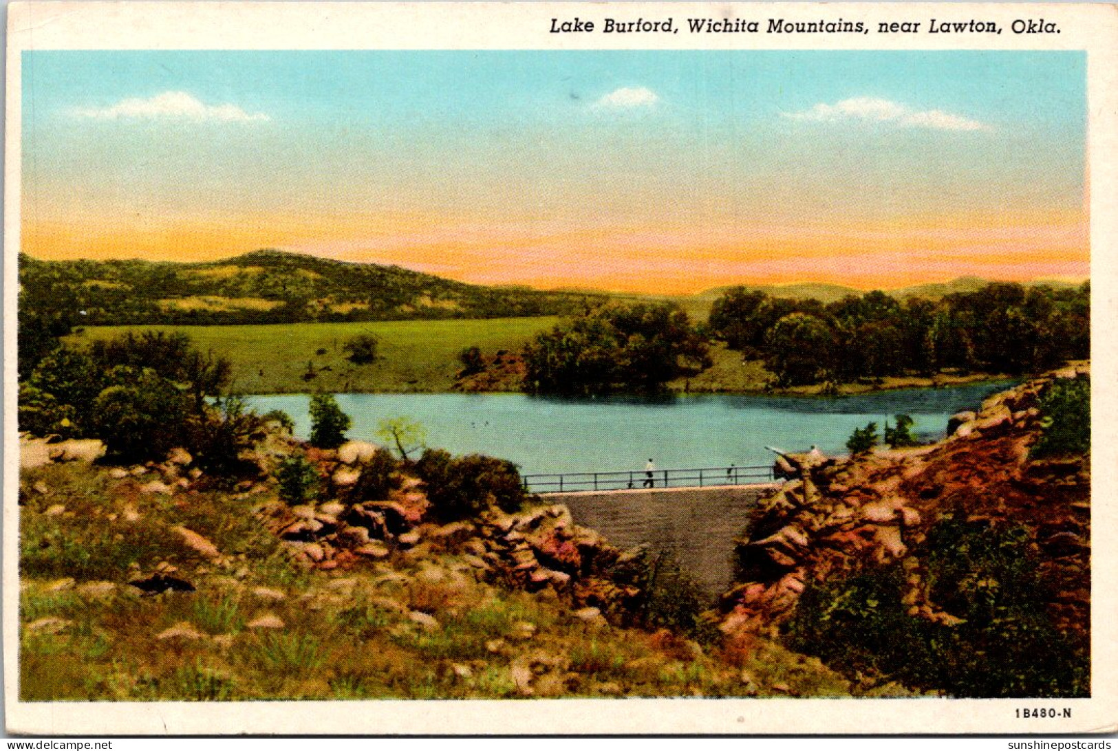Oklahoma Wichita Mountains Lake Buford Near Lawton Curteich - Otros & Sin Clasificación