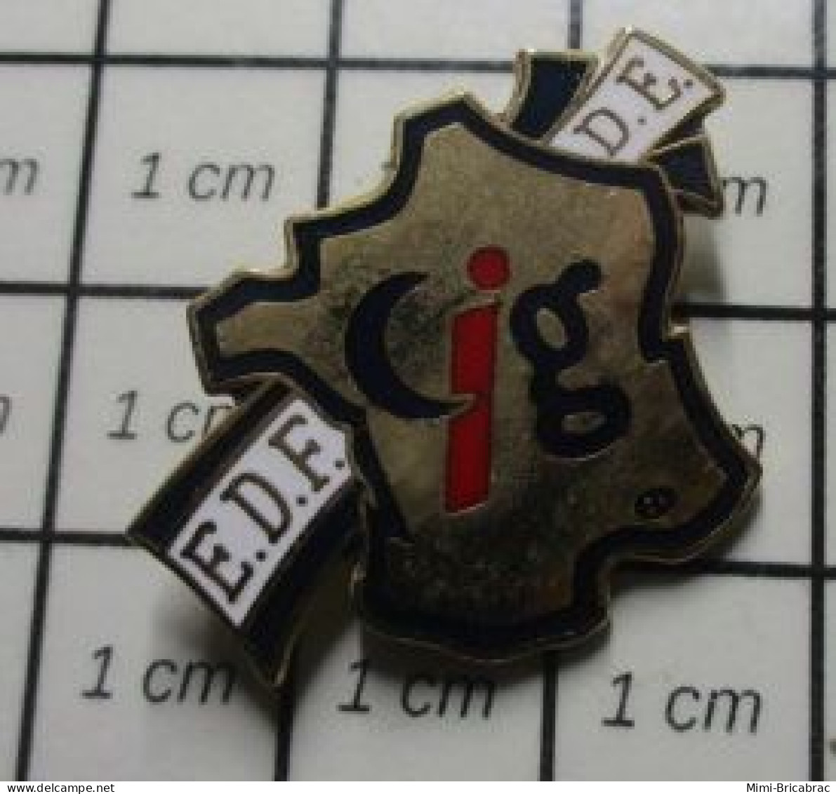 611c Pin's Pins / Beau Et Rare /  EDF GDF / DE CIG !!! HEXAGONE CARTE DE FRANCE - EDF GDF