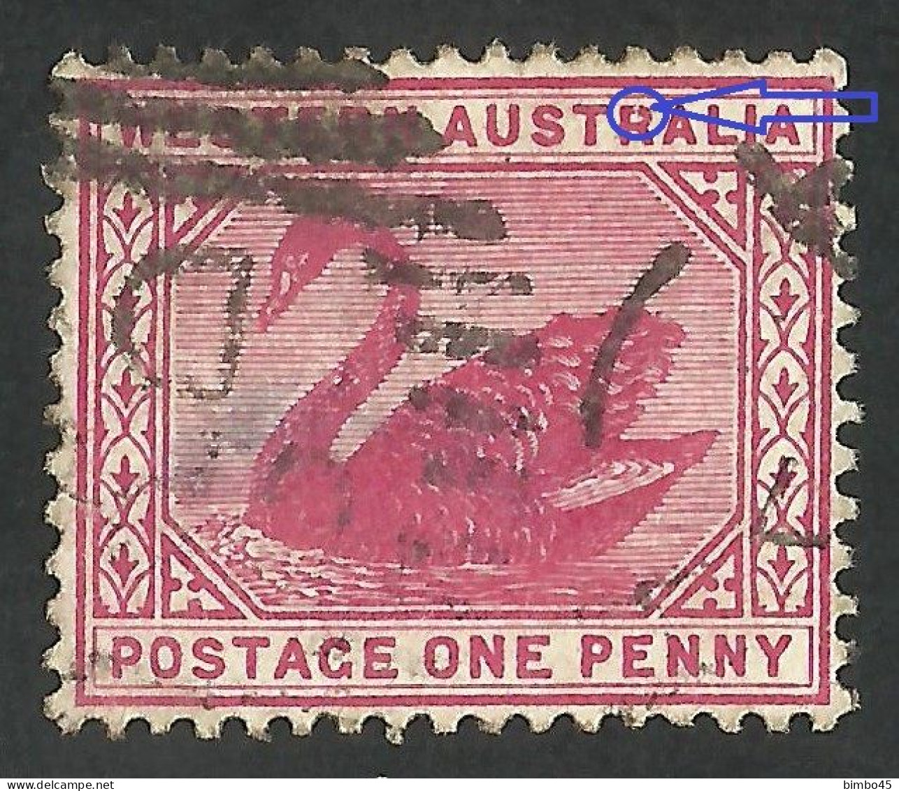 Error  Western Australia  1890 -- The Letter "R" Is Broken - Gebruikt
