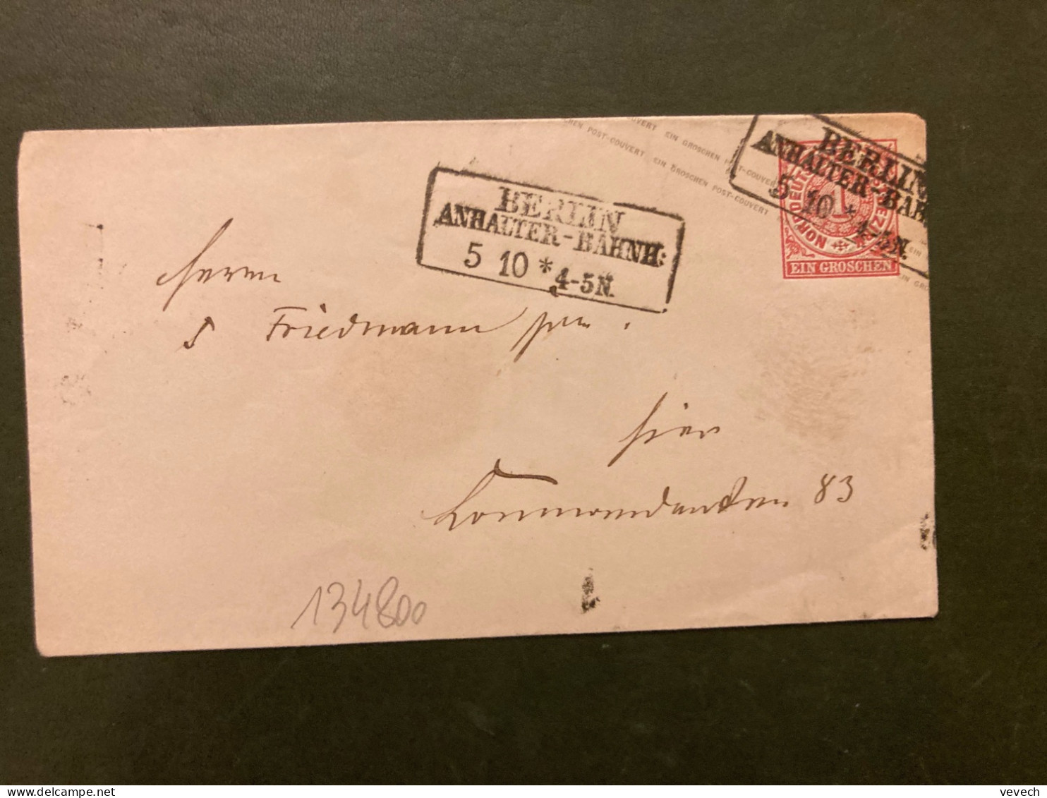 LETTRE EP EIN GROSCHEN OBL.5 10  4-5 N. BERLIN ANHALTER-BARNH - Postwaardestukken