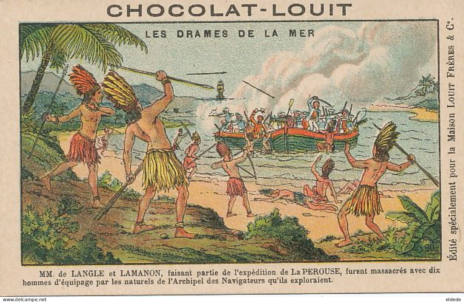 De Langle ( Quemper Guézennec ) Et Lamanon( Né Salon Provence ) La Perouse Expedition Killing By Natives  Maouna - Samoa