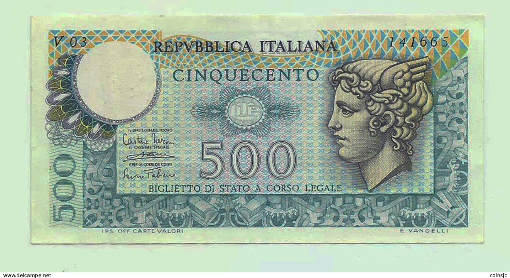 ITALIA - Billete 500 Lira - 1976 - Other & Unclassified