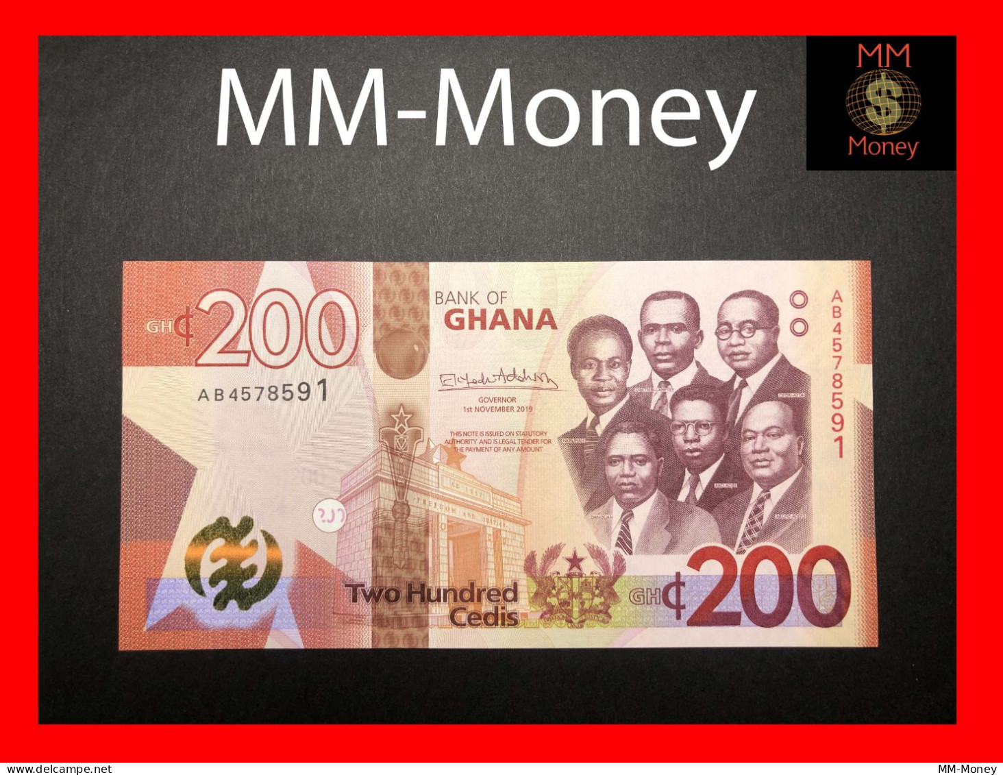 GHANA 200 Cedis  1.11.2019   P.  51   UNC - Ghana