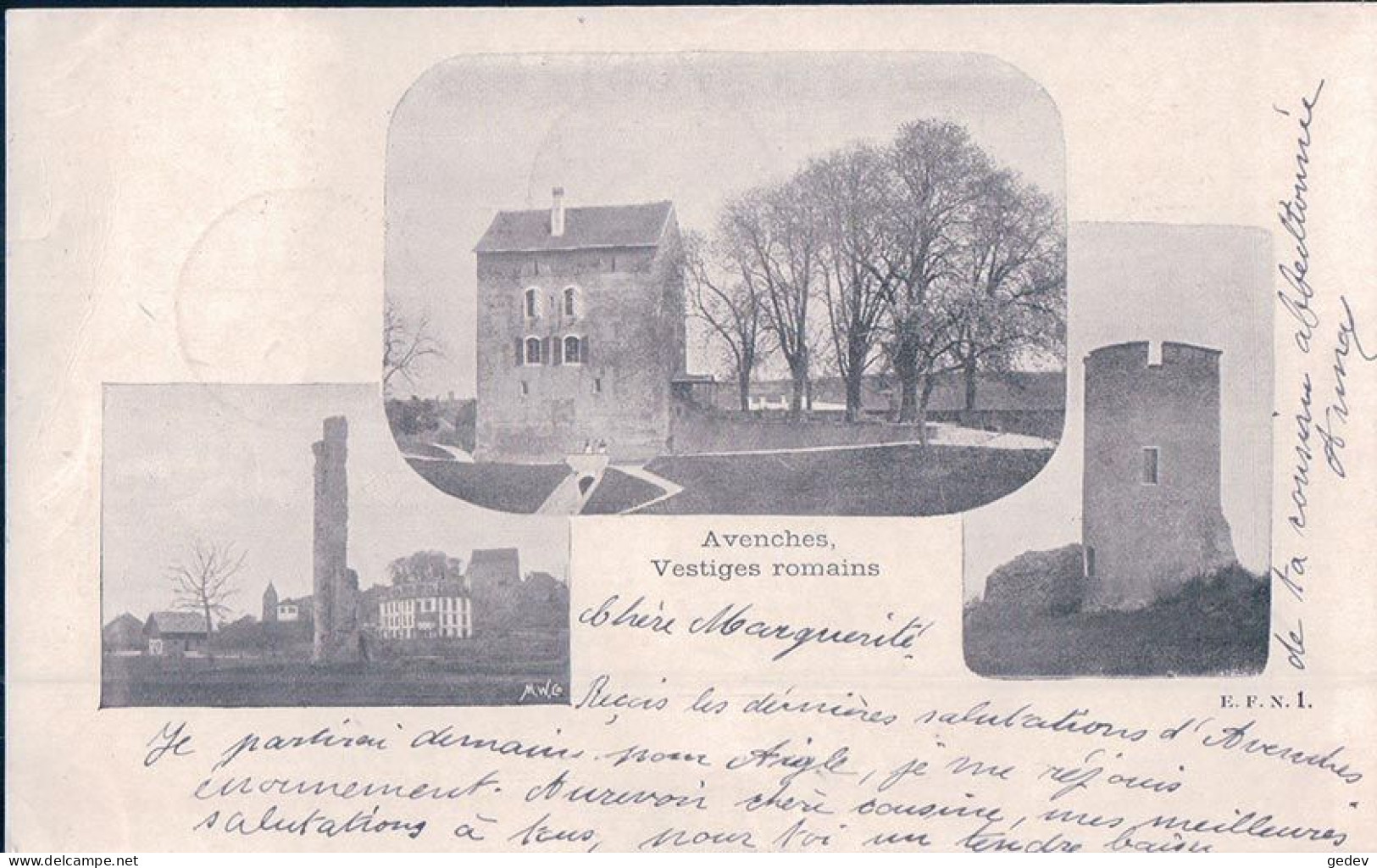 Avenches VD, Vestiges Romains, 3 Vues (8.7.1900 U) - Avenches