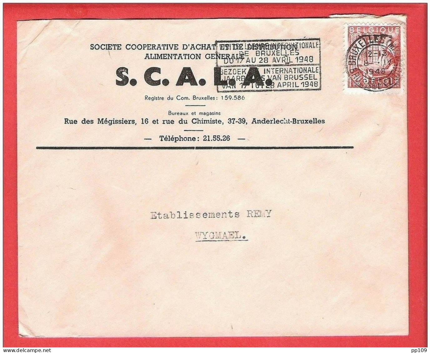 TP Exportation Sur L Publicitaire  S.C.A.L.A. Rue Des Mégissiers 16 Et Rue Du Chimiste, 37-39 à ANDERLECHT - 1948 Export