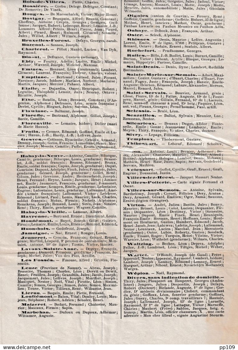 Poste Clandestine Smokkelpost FOLKESTONE  DORLODOT  1916 Andenne, Namur, Habay La Neuve, Virton, Saint-Servais, Leuze... - Zone Non Occupée