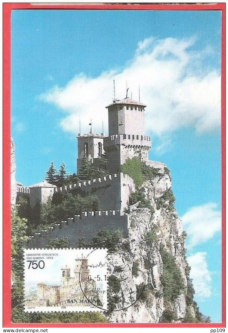 Carte Maximum Maximum Card SAN MARINO CINA 6 V 1986 Castle Of San Marino - Cartas & Documentos