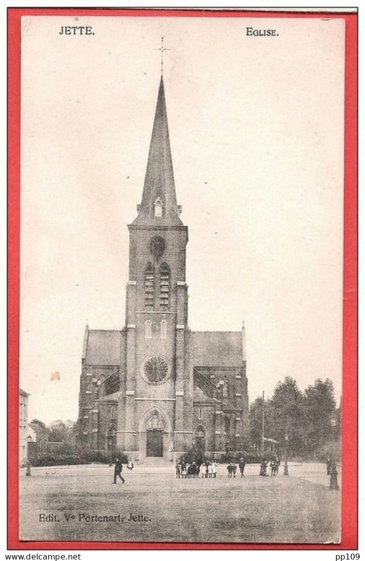 CP PK JETTE Eglise Edit Portenart à Jette Phototypie MARCOVICI  A Circulé En 1926 - Pas Courant - Jette