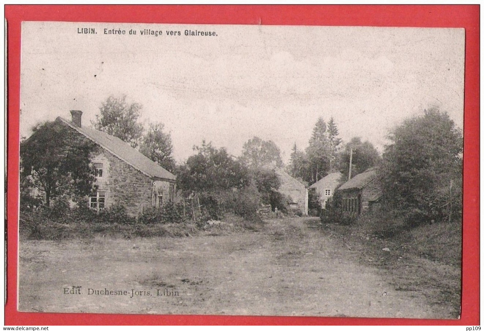 5 CP LIBIN Boucherie Charcuterie - Entrée Village - Route D'Arlon - Moulin -  école  Edit. Duchesne-Joris Non Utilisées - Libin