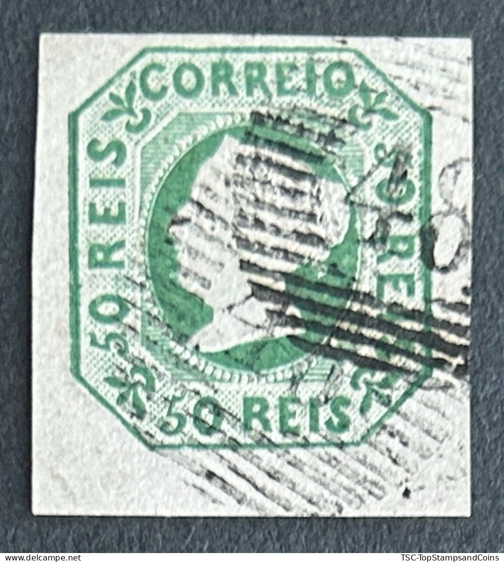 POR0003U - Queen D. Maria II - 50 Reis Used Non Perforated Stamp - Portugal - 1853 - Gebraucht