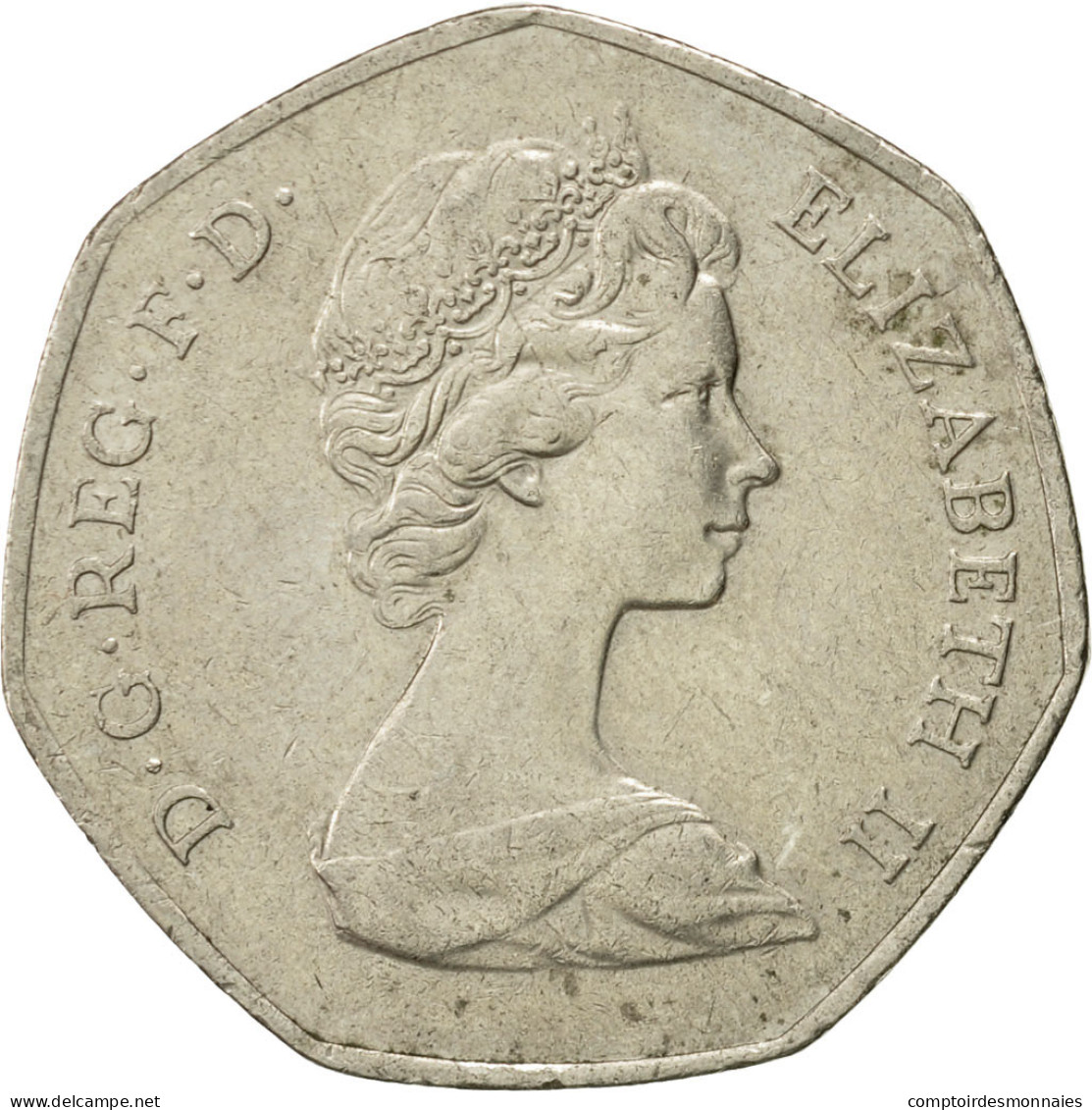 Monnaie, Grande-Bretagne, Elizabeth II, 50 Pence, 1973, TTB, Copper-nickel - 50 Pence