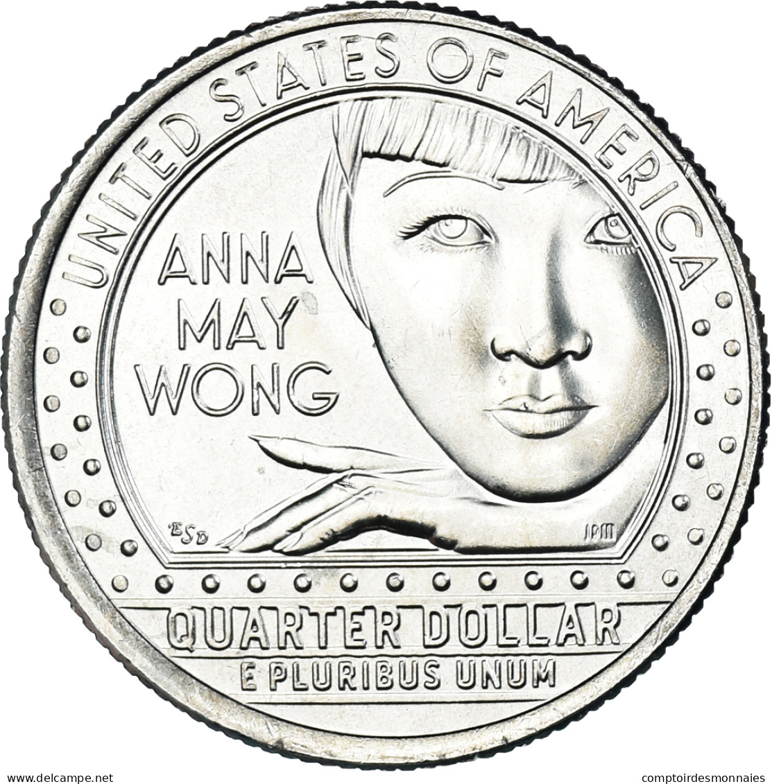 Monnaie, États-Unis, Quarter Dollar, 2022, Philadelphie, Anna May Wong, SPL - Herdenking