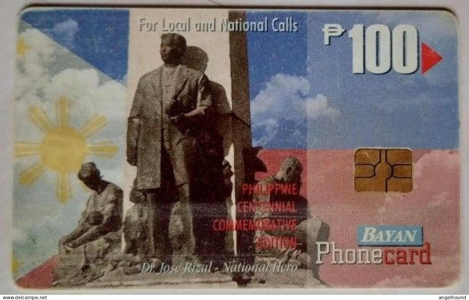 Philippines Bayantel P100 " Dr. Jose Rizal - National Hero  ( Exp. 1/31/2000 ) " - Philippines