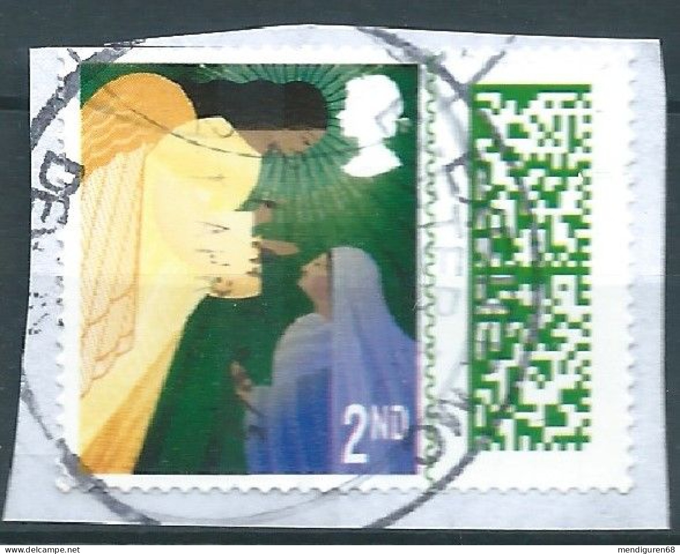 GROSSBRITANNIEN GRANDE BRETAGNE GB 2022 CHRISTMAS S/A: THE ANNUNCIATION 2ND USED ON PAPER SG 4732 MI 5068 YT 5459 - Oblitérés