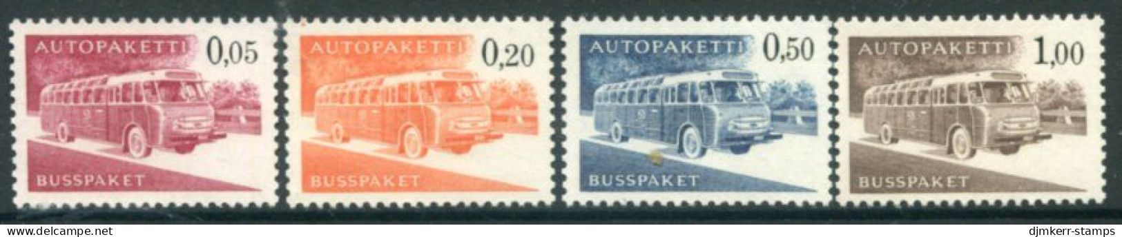 FINLAND 1963 Bus Parcel Set Of 4 On Ordinary Paper MNH / **.  Michel 10x-13x - Bus Parcels / Colis Par Autobus / Pakjes Per Postbus