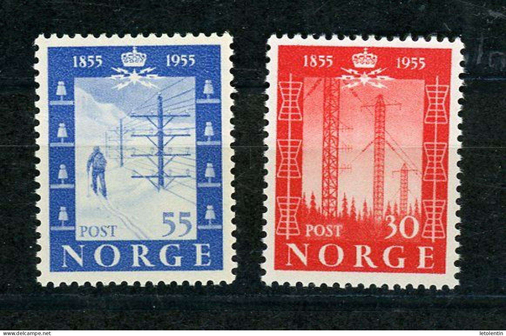 NORVEGE : ANNI. 1 Ere LIGNE ELECTRIQUE - Yvert N° 353+354 ** - Nuovi