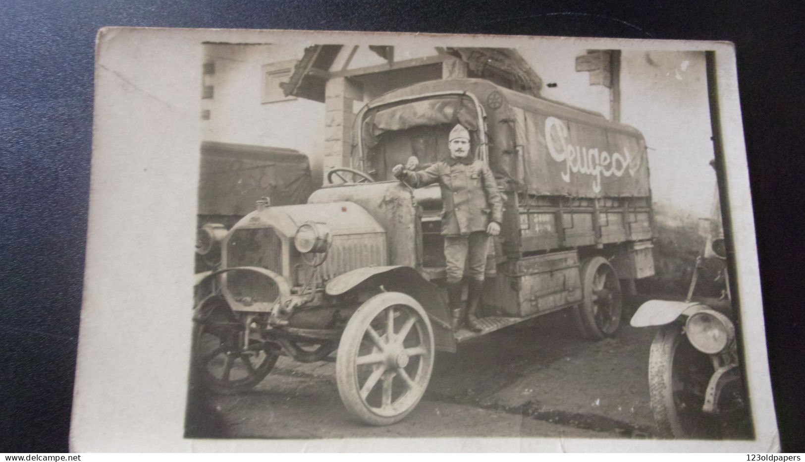 RARE CARTE PHOTO CAMION MILITAIRE PEUGEOT BACHE - Andere & Zonder Classificatie