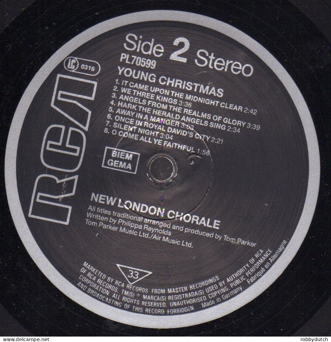 * LP *  NEW LONDON CHORALE - YOUNG CHRISTMAS (Europe 1986 EX!!) - Navidad