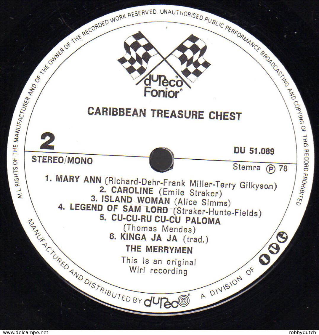 * LP *  THE MERRYMEN - CARIBBEAN TREASURE CHEST (Holland 1966 EX) - Wereldmuziek