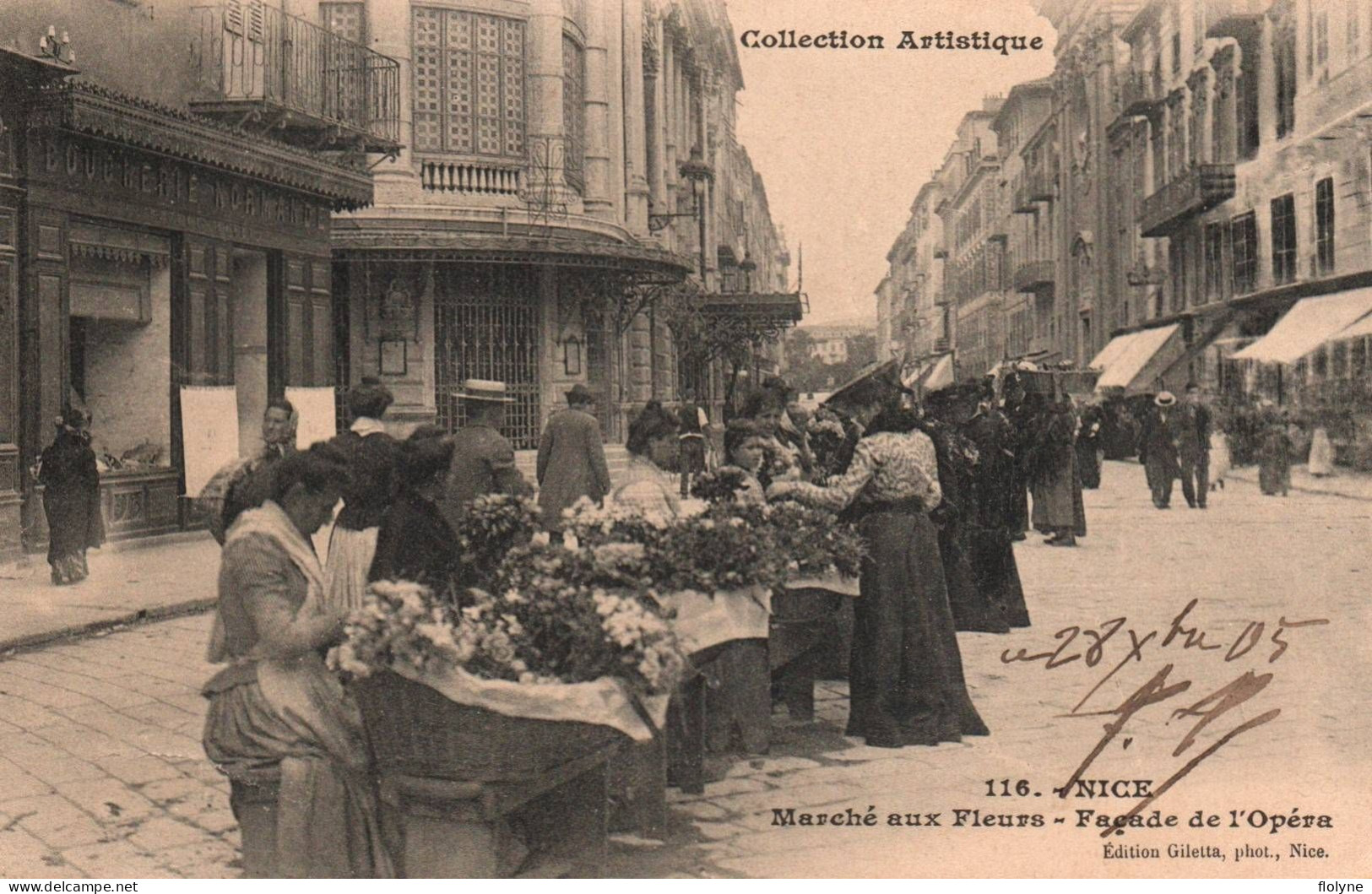 Nice - Le Marché Aux Fleurs - Façade L'opéra - Boucherie Normande - Markets, Festivals