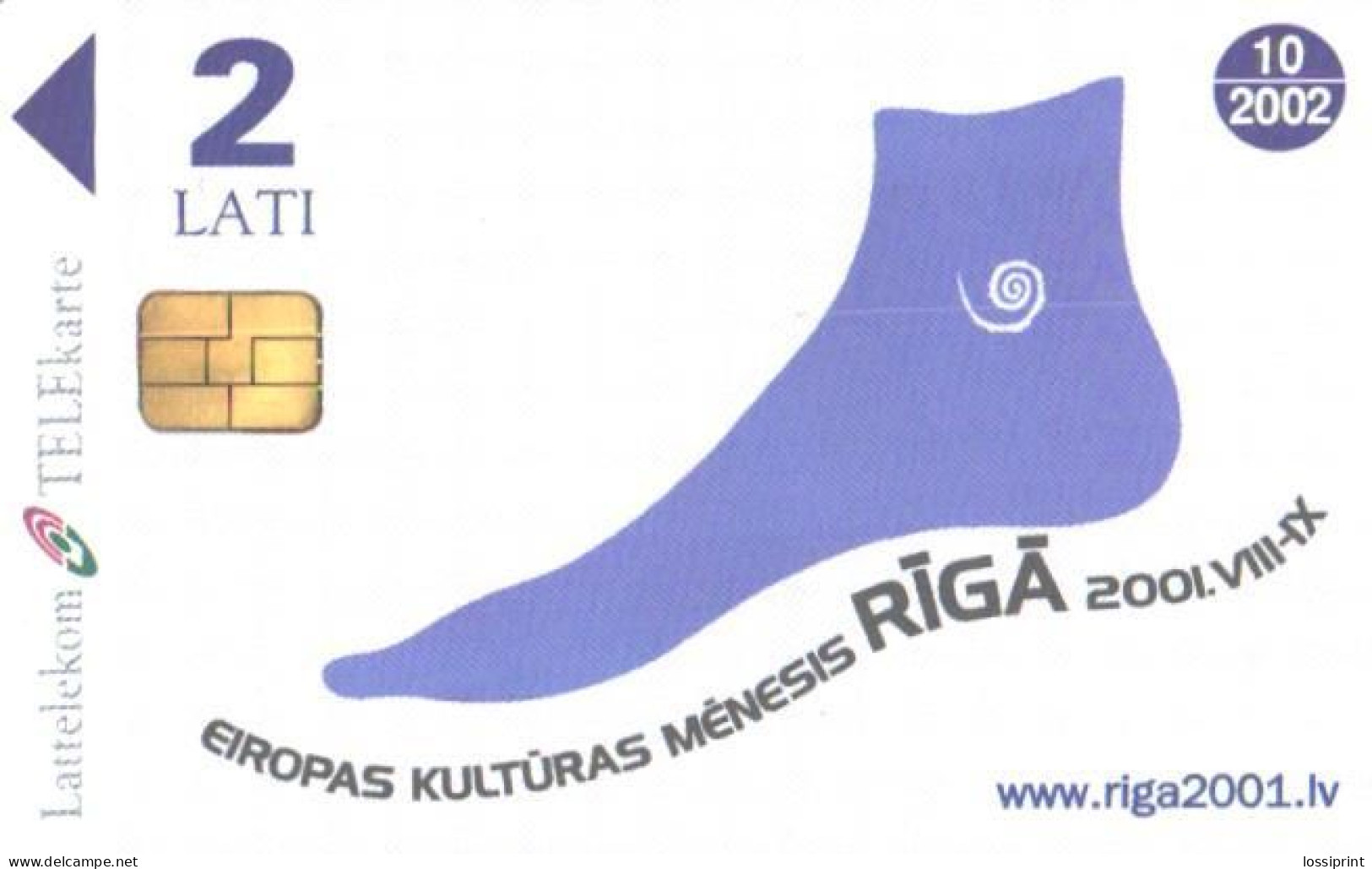 Latvia:Used Phonecard, Lattelekom, 2 Lati, European Culture Capital Riga 2001 - Lettonia