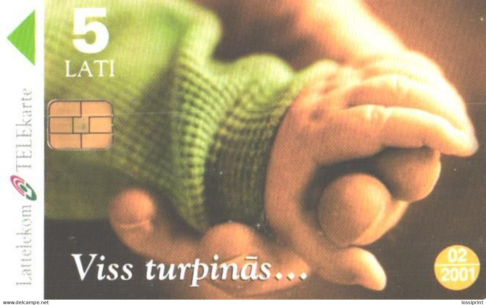 Latvia:Used Phonecard, Lattelekom, 5 Lati, Calendar 2000, 2001 - Lettonia